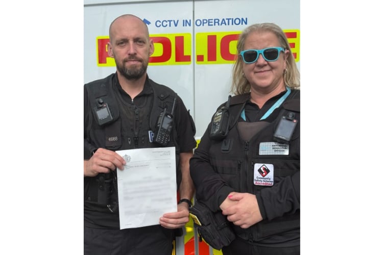 [Left] PC Tompson, [right] Kay Smith, Cornwall Council ASB officer.